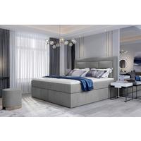 Boxbett Vivre Hellgrau Lf: 180x200 cm - Silberfarben/Hellgrau, MODERN, Holz/Textil (180/200cm) - MID.YOU