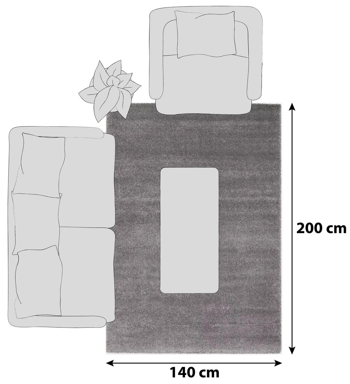 Hochflorteppich Bellevue Grau 140x200 cm - Grau, Basics, Textil (140/200cm) - Novel