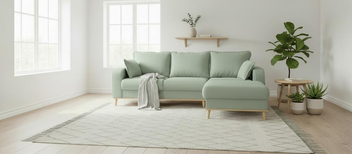 Ecksofa Beata Mintgrün S: 230x150 Cm - Wengefarben/Mintgrün, Design, Textil (230/150cm) - Livetastic
