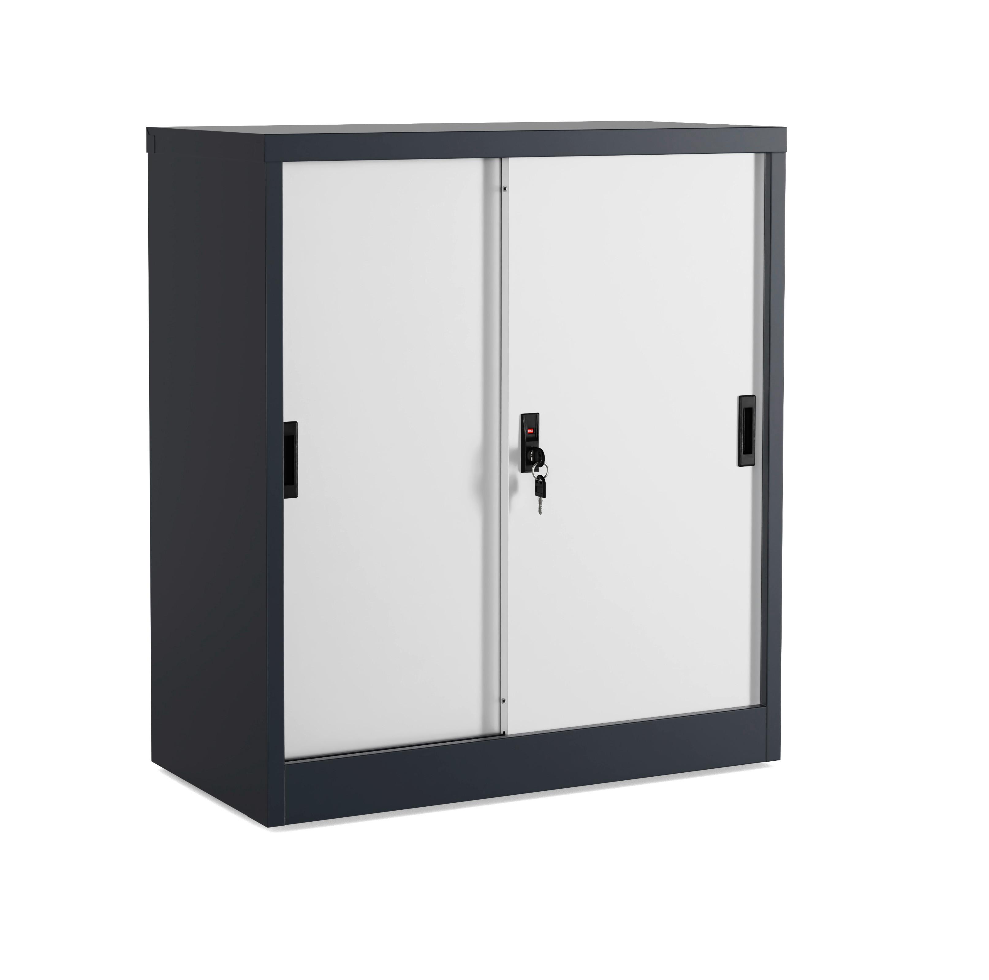 Aktenschrank Malivo Weiß/Anthrazit B: 80cm - Anthrazit/Weiß, KONVENTIONELL, Metall (80/90/40cm) - MID.YOU