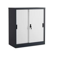 Aktenschrank Malivo Weiß/Anthrazit B: 80cm - Anthrazit/Weiß, KONVENTIONELL, Metall (80/90/40cm) - MID.YOU