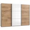 Schwebetürenschrank B: 300 Cm Level Weiß/eichefarben Dekor - Eichefarben/Weiß, MODERN, Holzwerkstoff (300/216/65cm) - MID.YOU