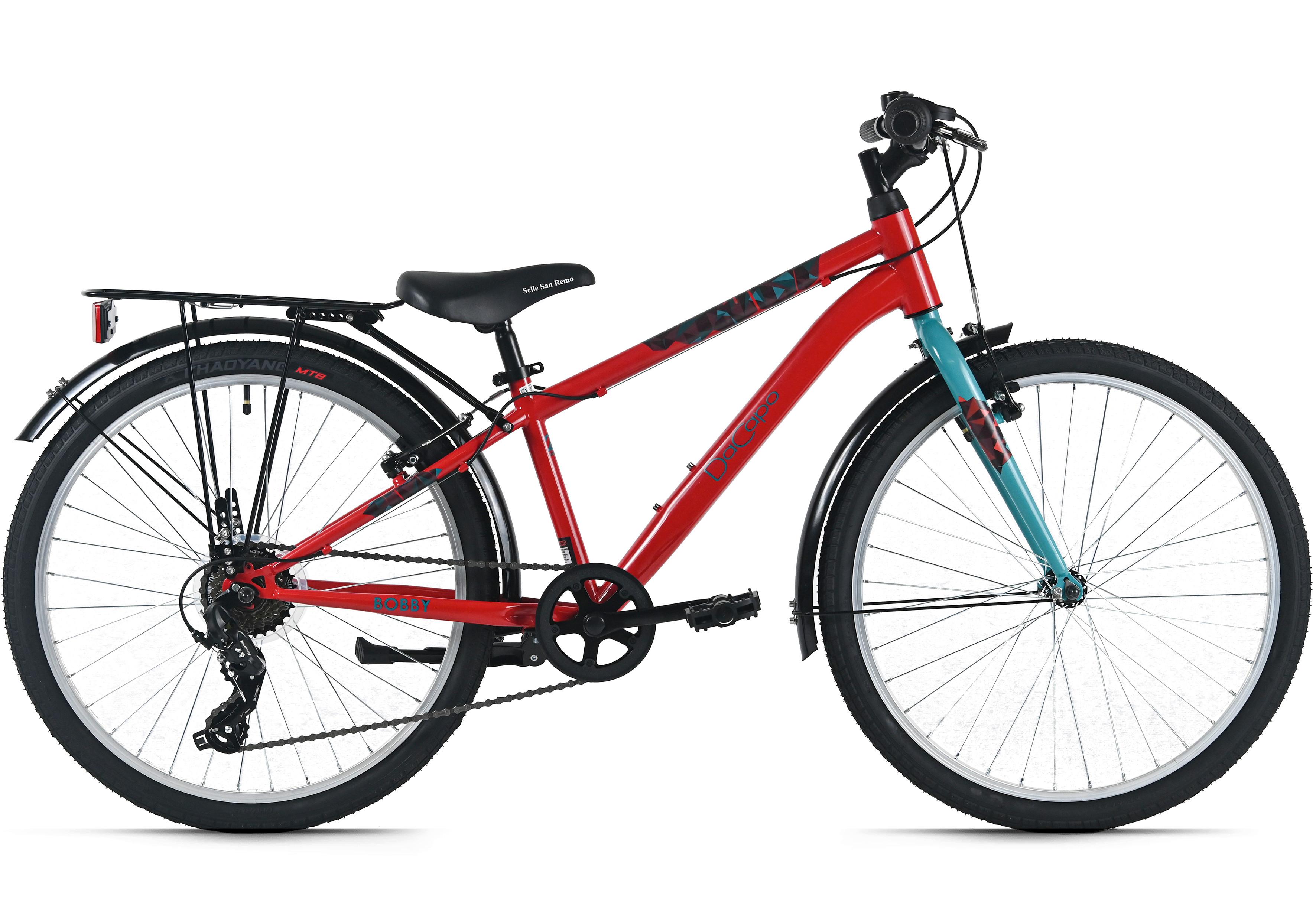 Kinderfahrrad Dacapo Bobby Rot 24 Zoll, Rh 32 cm - Rot, Basics, Metall (25/140/60cm)