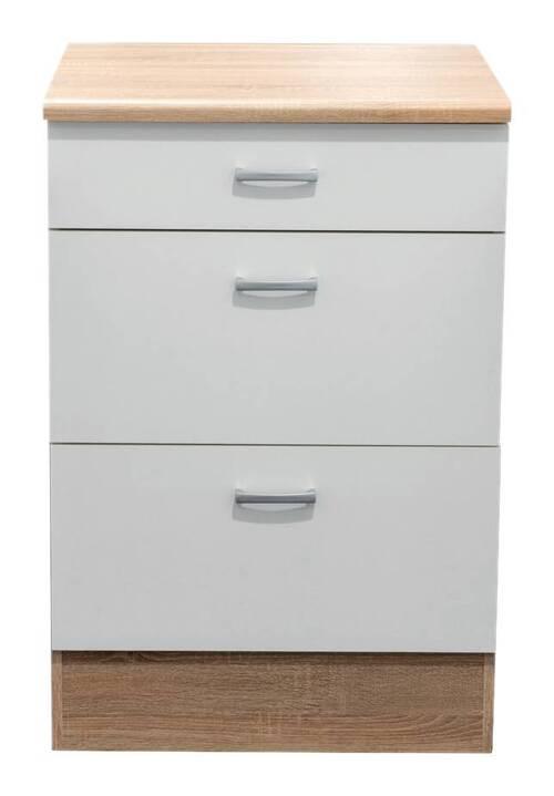 Küchenunterschrank Andy 60 cm Eiche/Weiß mit Laden - Eichefarben/Weiß, Basics, Holzwerkstoff (60/90/60cm) - MID.YOU