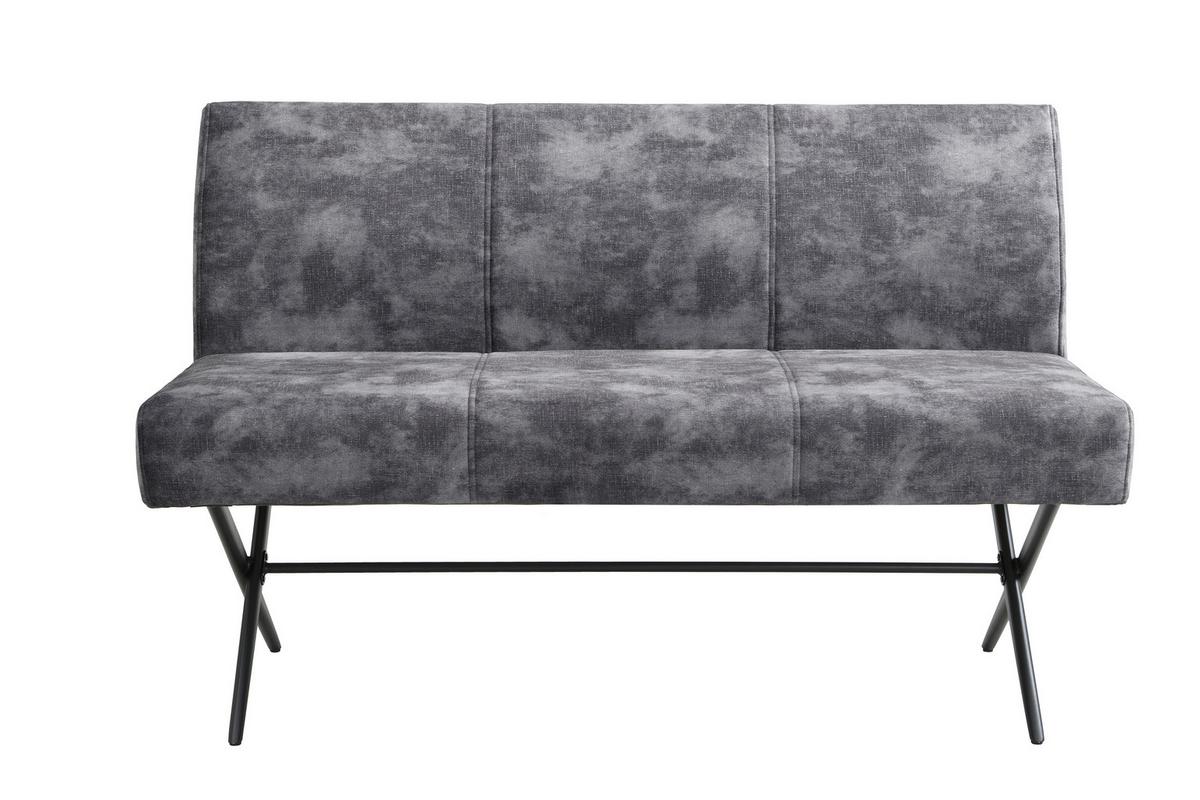 Sitzbank Porto I B - Anthrazit/Schwarz, MODERN, Textil/Metall (140/88/67cm) - MID.YOU