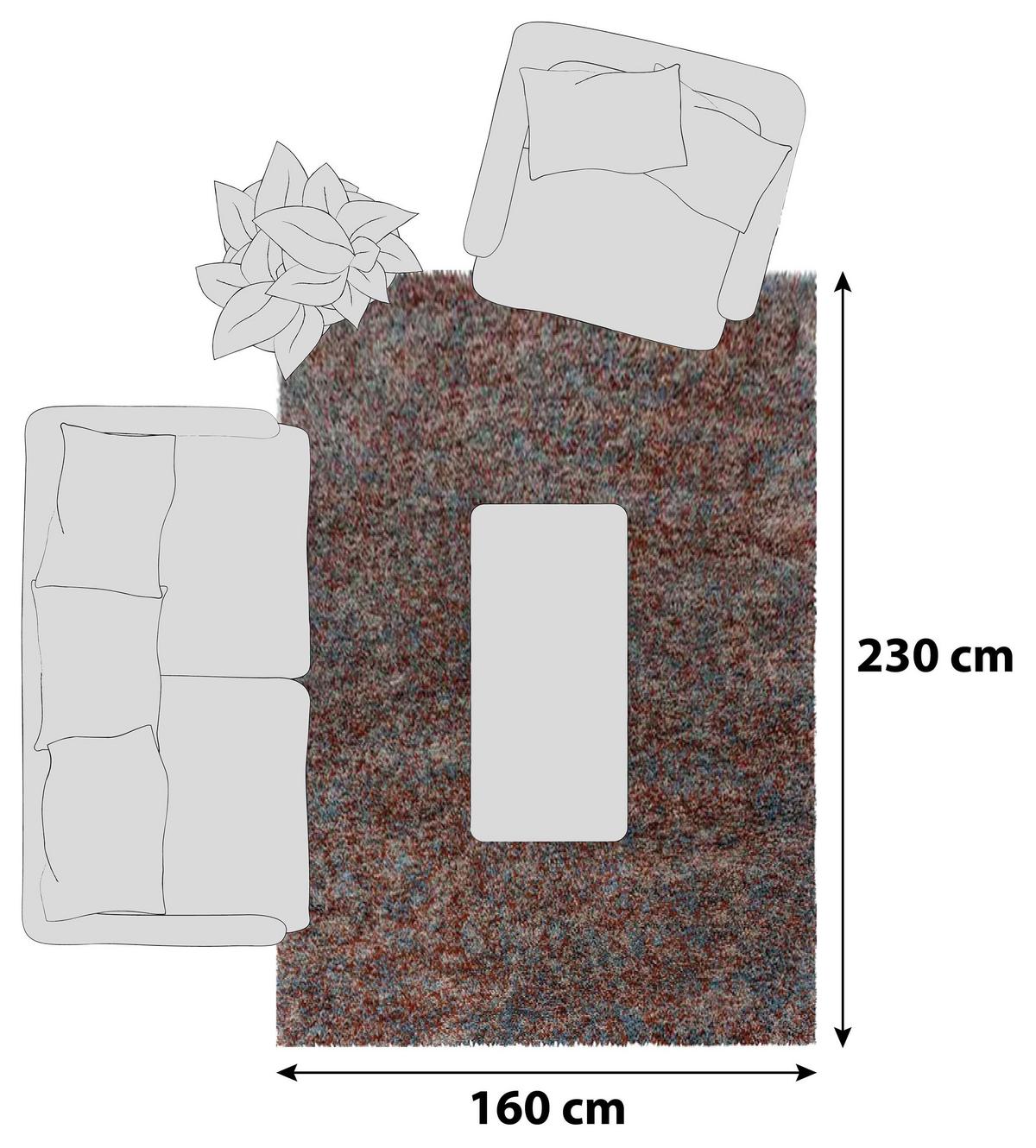 Hochflor Teppich Terra/Blau Enjoy 160x230 cm - Rosa, KONVENTIONELL, Textil (160/230cm)