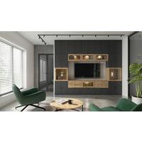 Stapelprogramm Sixty-Four - Eichefarben/Anthrazit, Trend, Holzwerkstoff (320/192/35cm)
