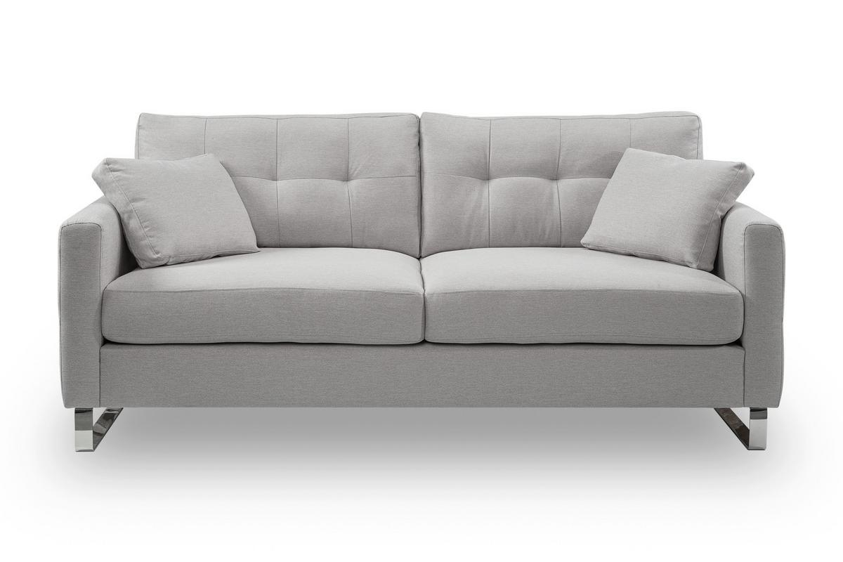 2,5-sitzer Hera Hellgrau B: 203cm - Chromfarben/Hellgrau, Basics, Holz/Textil (203/92/94cm) - MID.YOU