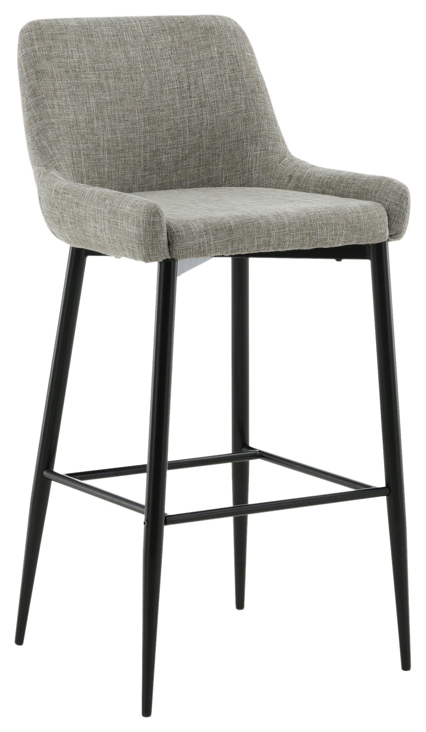 Barhocker-set Plaza Schwarz/beige B: 48 Cm - Beige/Schwarz, Design, Textil/Metall (48/105/57cm) - Livetastic