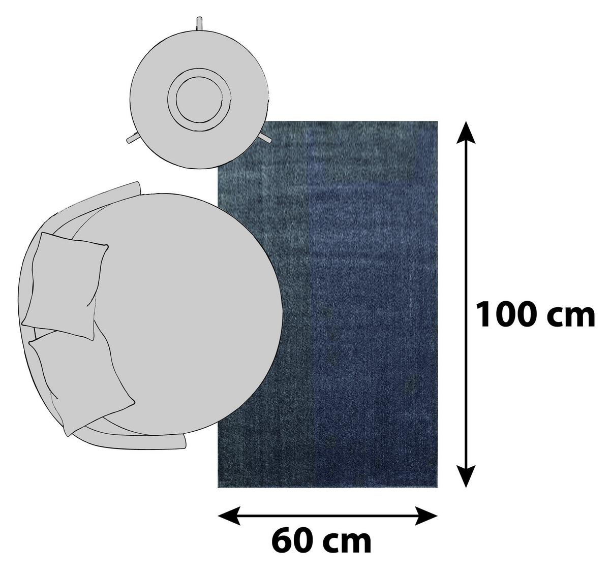Hochflor Teppich Grau Ata 60x100 cm - Grau, KONVENTIONELL, Textil (60/100cm) - Novel