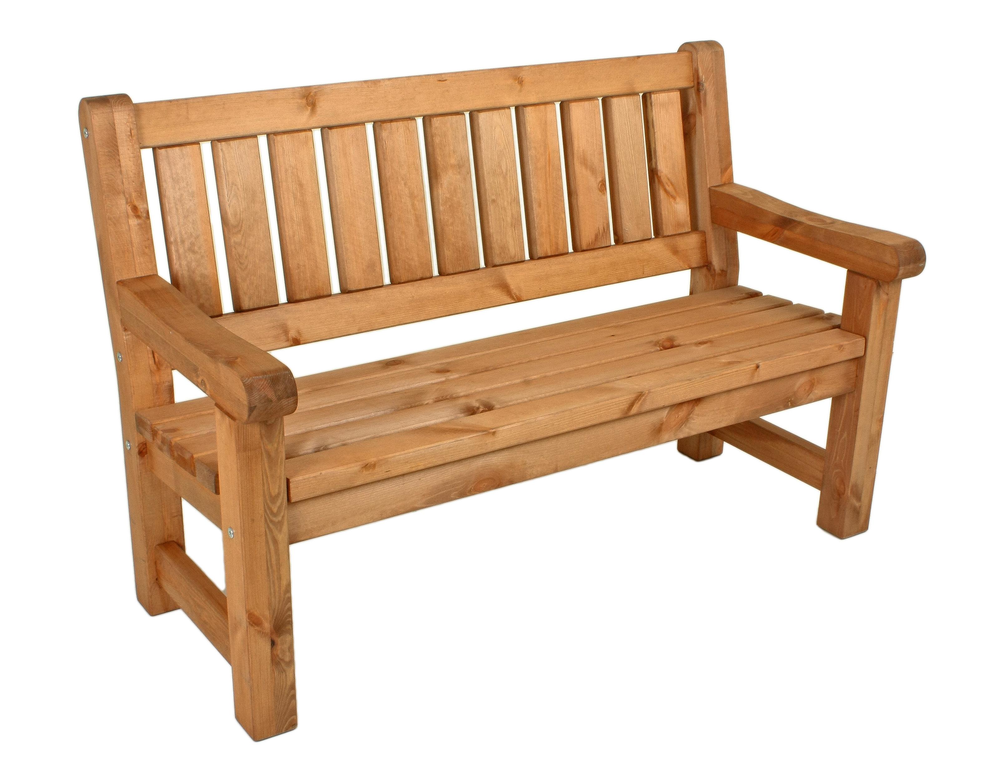 Gartenbank Holz Allgäu Allgäu - Braun/Kieferfarben, MODERN, Holz (124/96/69,5cm) - Gardenson