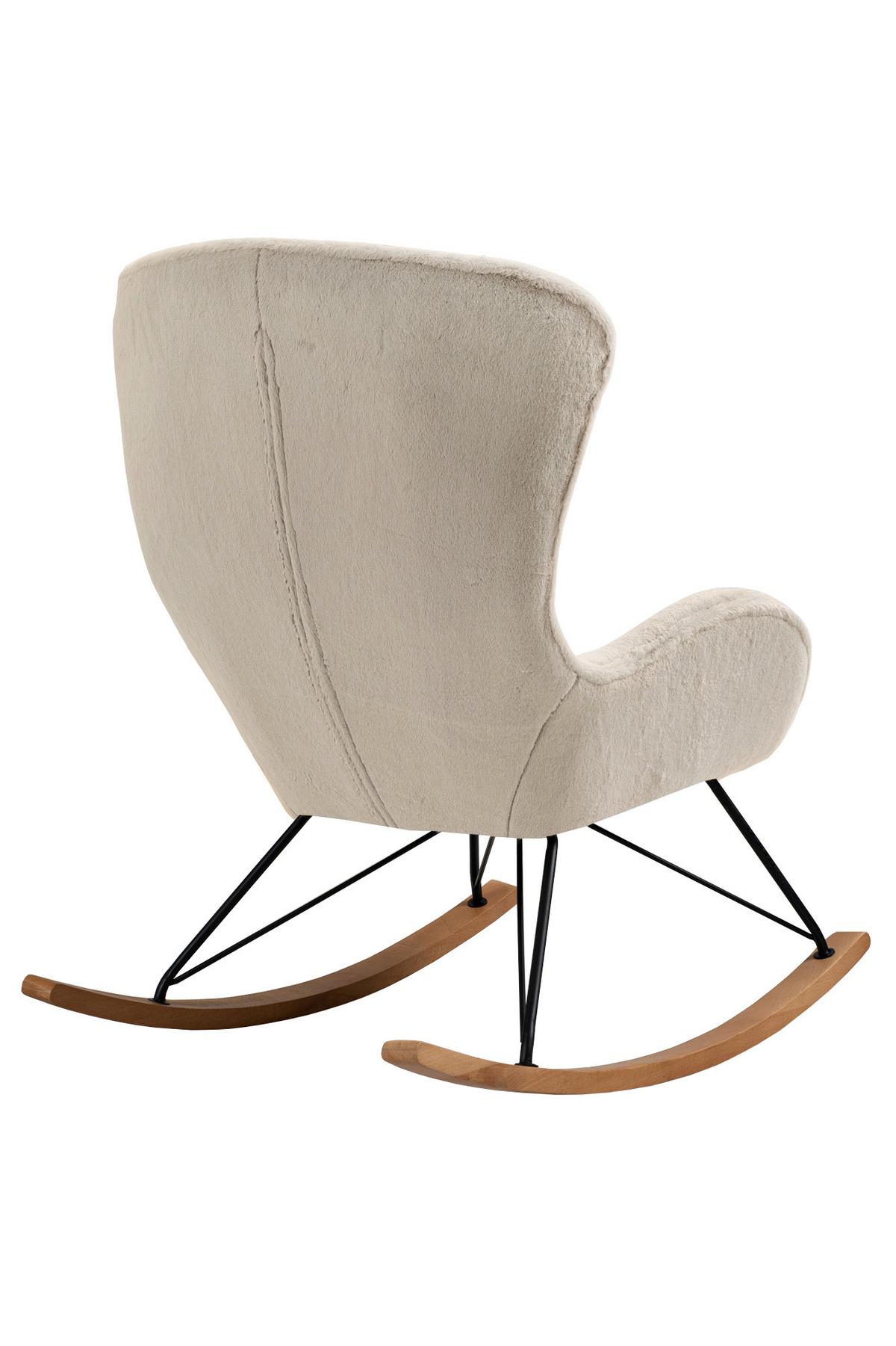 Schaukelstuhl Eiche Dekor, Beige B: 70 Cm - Eichefarben/Beige, MODERN, Textil/Metall (70/102/94cm) - Livetastic