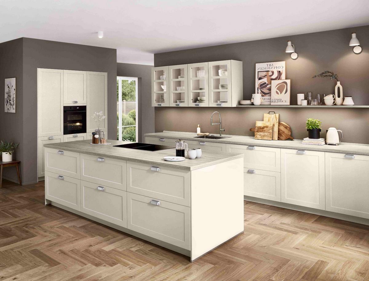 Einbauküche Neapel Frei Planbar Landhausstil - Sandfarben, MODERN, Holzwerkstoff - Vertico