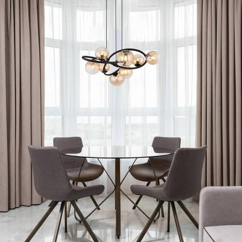 Hängeleuchte 56141-8h - Klar/Schwarz, Design, Glas/Metall (65/120cm) - Globo
