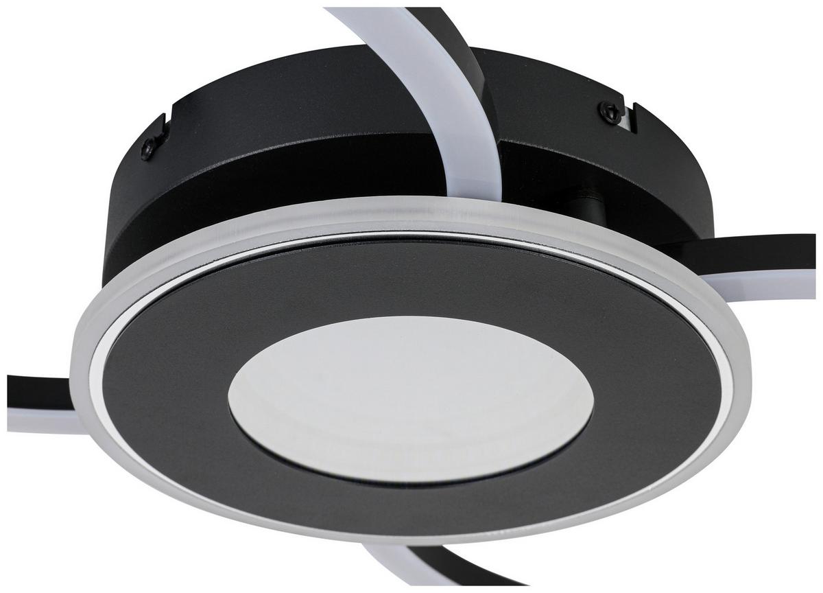 LED-Deckenleuchte Josefa - Chromfarben/Schwarz, Kunststoff/Metall (28/57/6,5cm) - Luca Bessoni