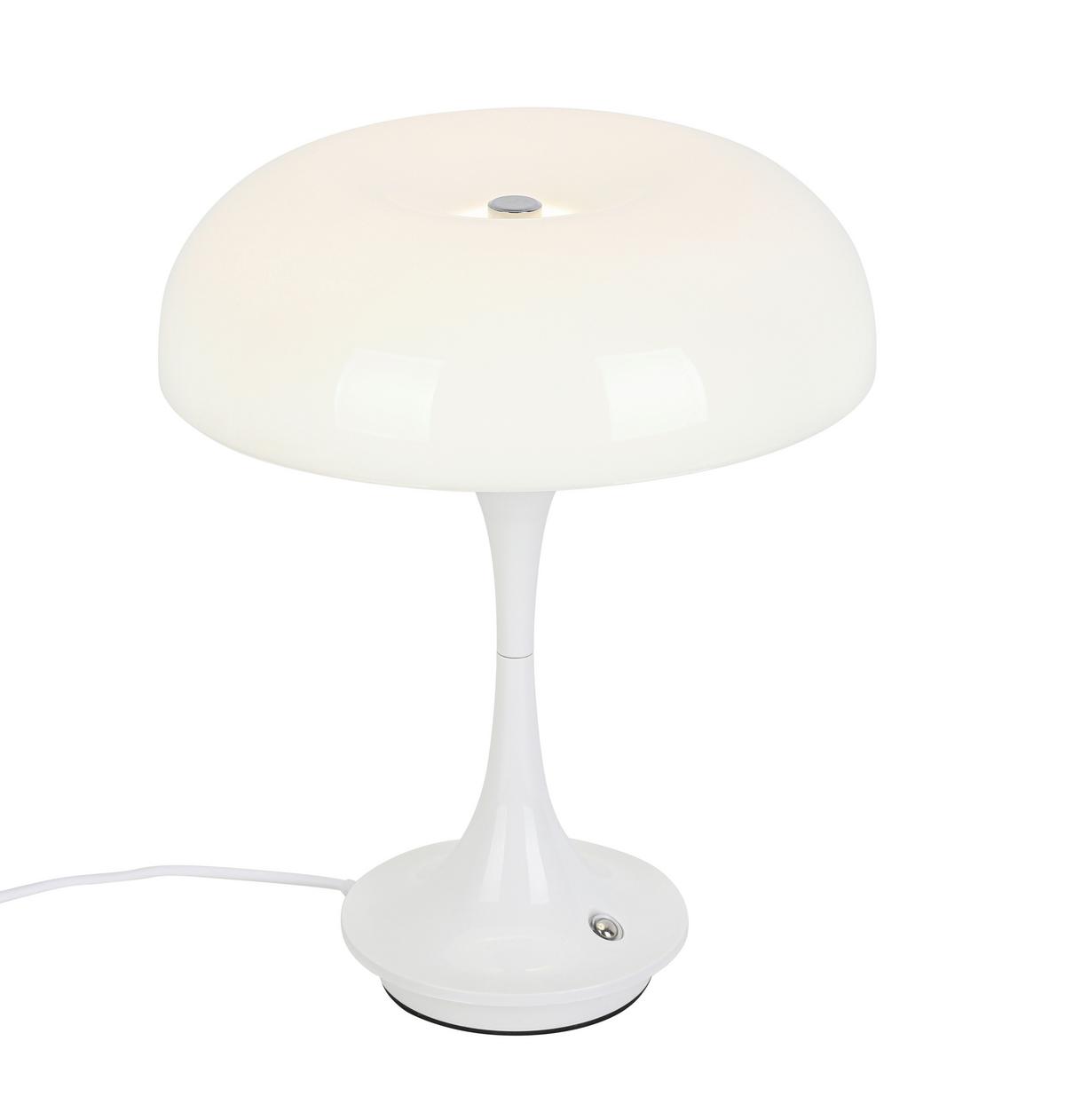 NABÍJATEĽNÁ STOLNÁ LAMPA RETRO - biela/chrómová, Modern, kov/plast (19,5/24cm) - Mömax
