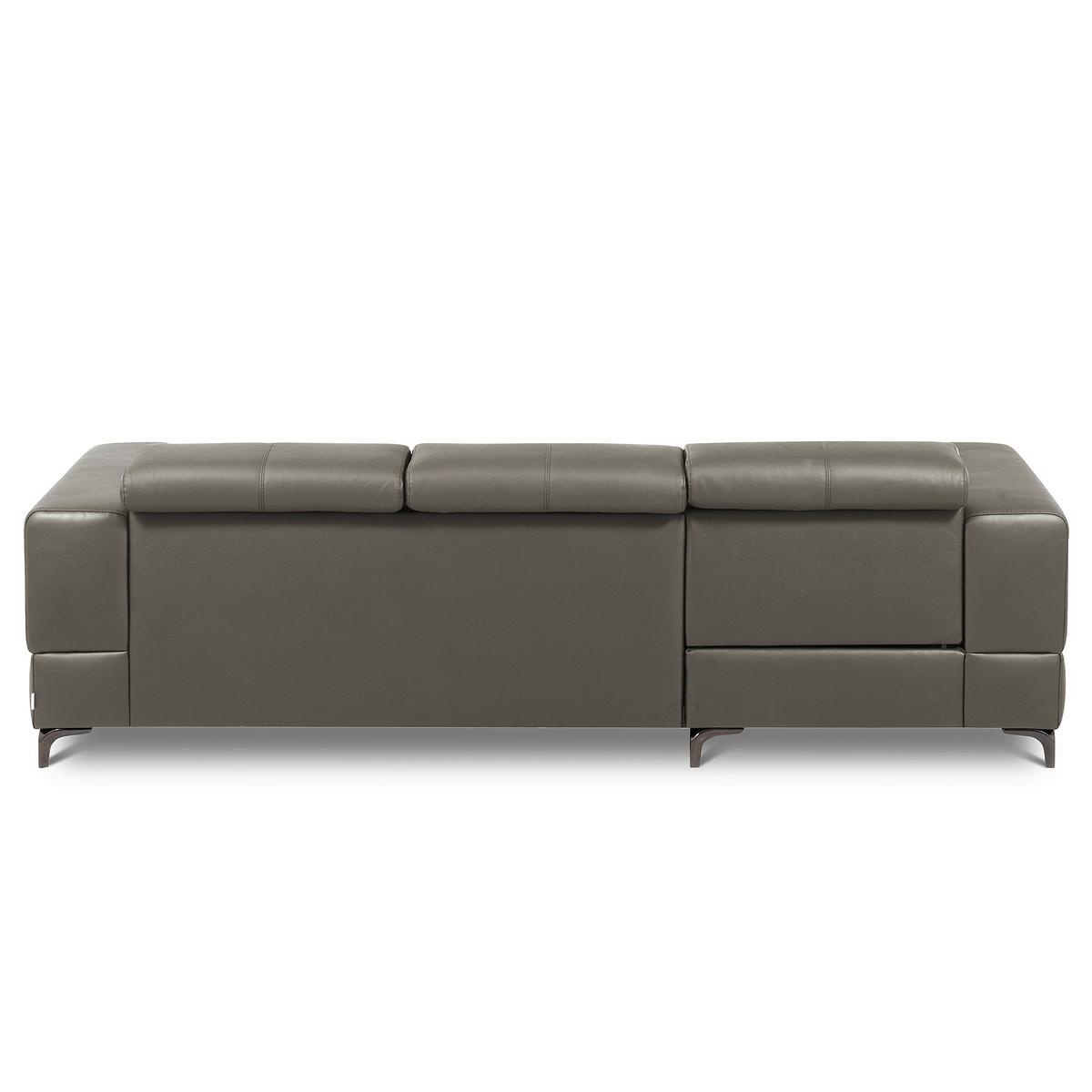 Ecksofa Torino Teilleder Schlammfarben 173x247 - Schlammfarben/Schwarz, Design, Leder/Textil (173/247cm) - Livetastic