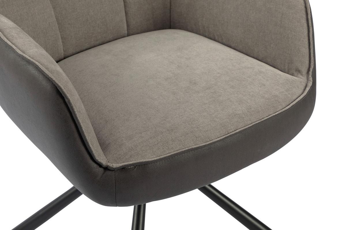 Armlehnstuhl Verona Grau B: 60 cm - Schwarz/Grau, MODERN, Textil/Metall (60ml) - MID.YOU