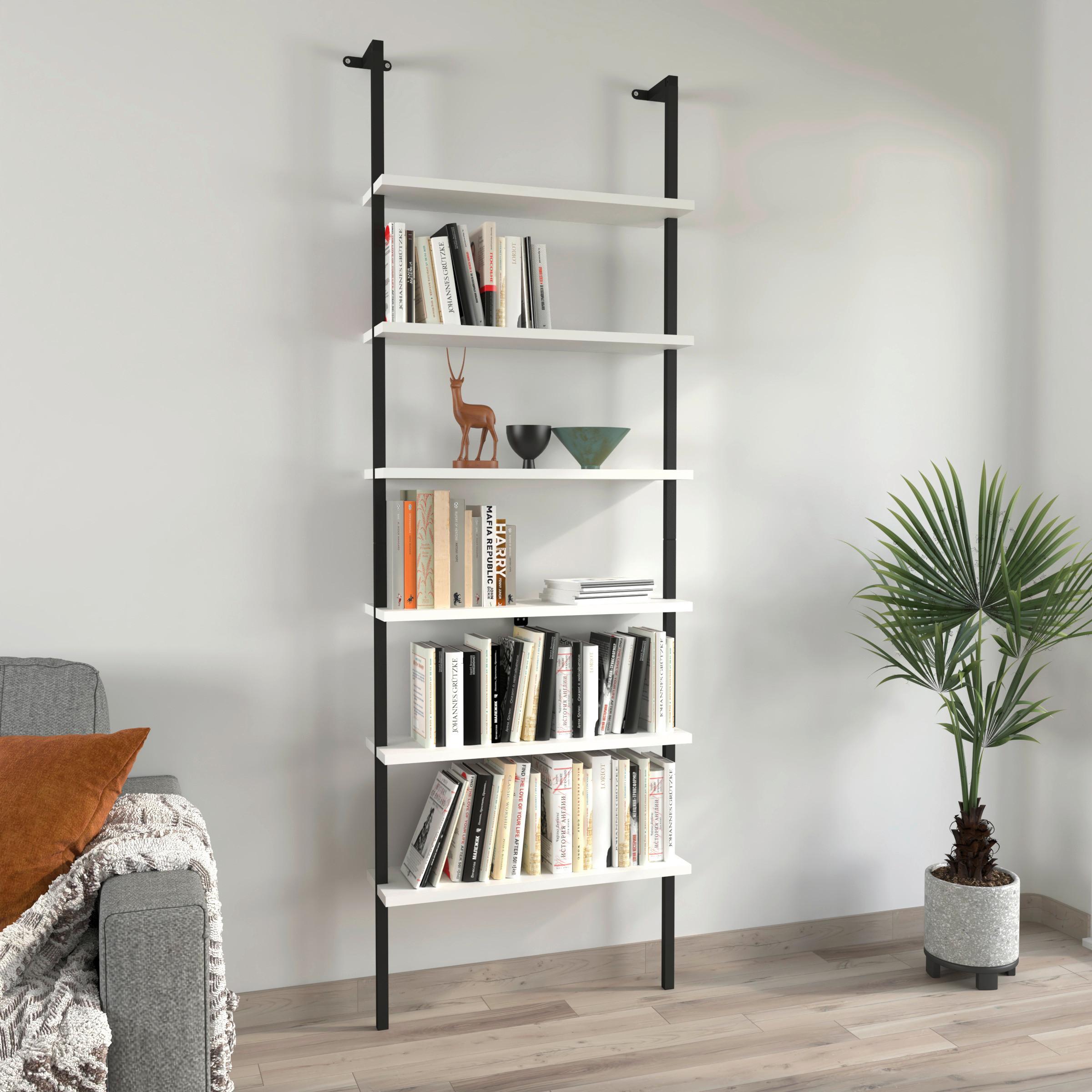 Regal Insasi Weiß Schwarz - Schwarz/Weiß, Design, Holzwerkstoff (60/183/20cm) - MID.YOU