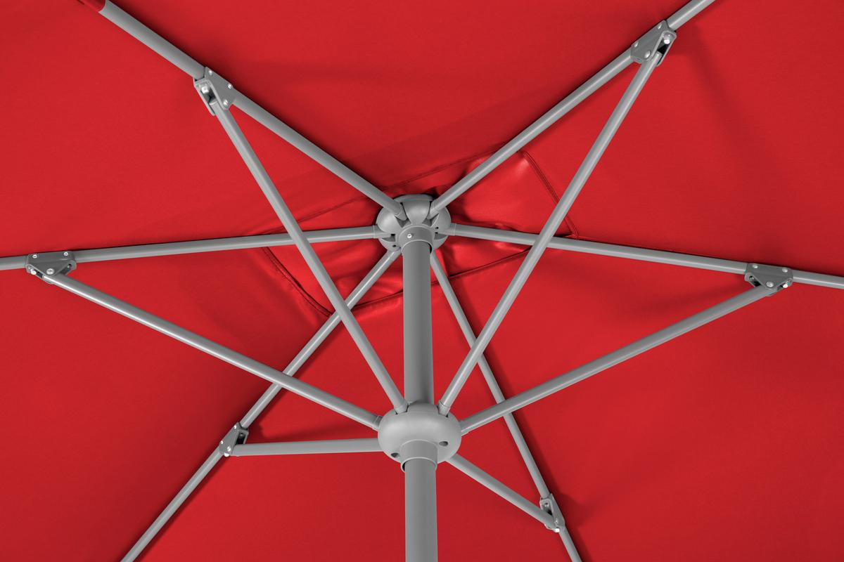 Sonnenschirm Porto Bxhxt: 200x250x300 Cm Rot - Rot/Silberfarben, Basics, Textil/Metall (200/250/300cm) - Schneider