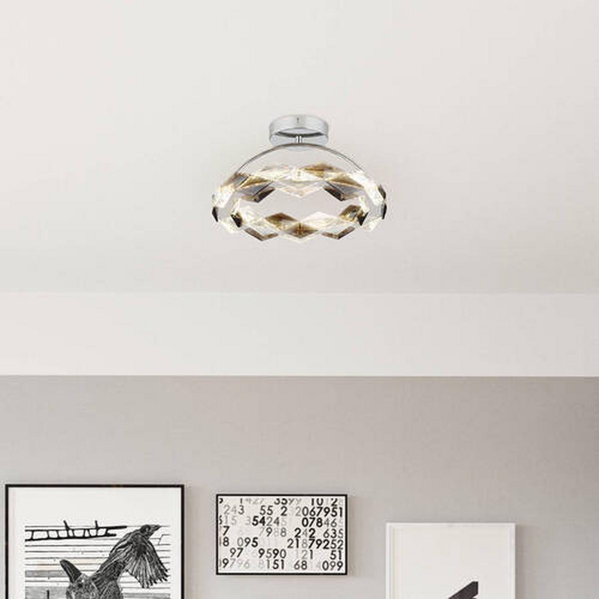 Led-deckenleuchte 67318d - Klar, Design, Kunststoff/Metall (37,5/21,5cm) - Globo