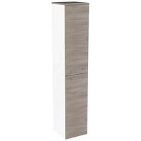 Hochschrank Mit Türdämpfer Lima B: 30,5cm, Weiß+esche - Eichefarben/Weiß, MODERN, Glas/Holzwerkstoff (30,5/160,5/32cm) - MID.YOU