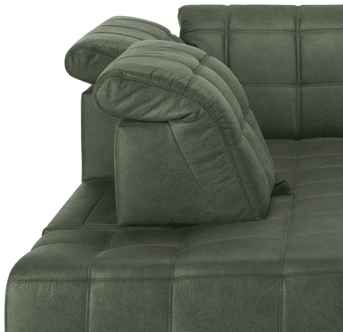 Rohová sedačka PANAMA, ľavá, olivovozelená - olivovozelená/čierna, Konventionell, kov/textil (216/304cm) - Premium Living