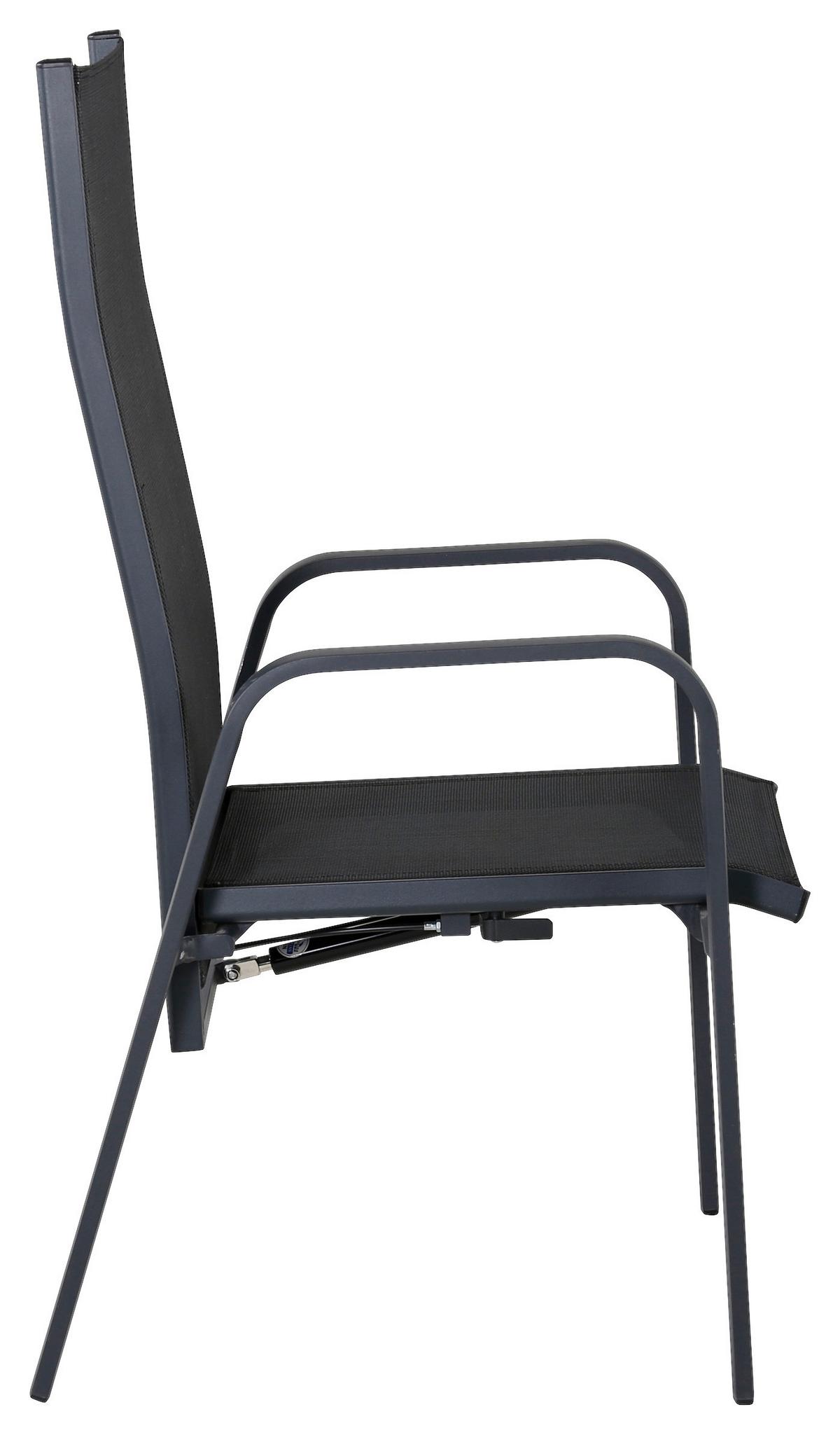 Gartensessel-set Copacabana Aluminium - Schwarz, KONVENTIONELL, Metall (56.5/110/65cm) - Gardenson