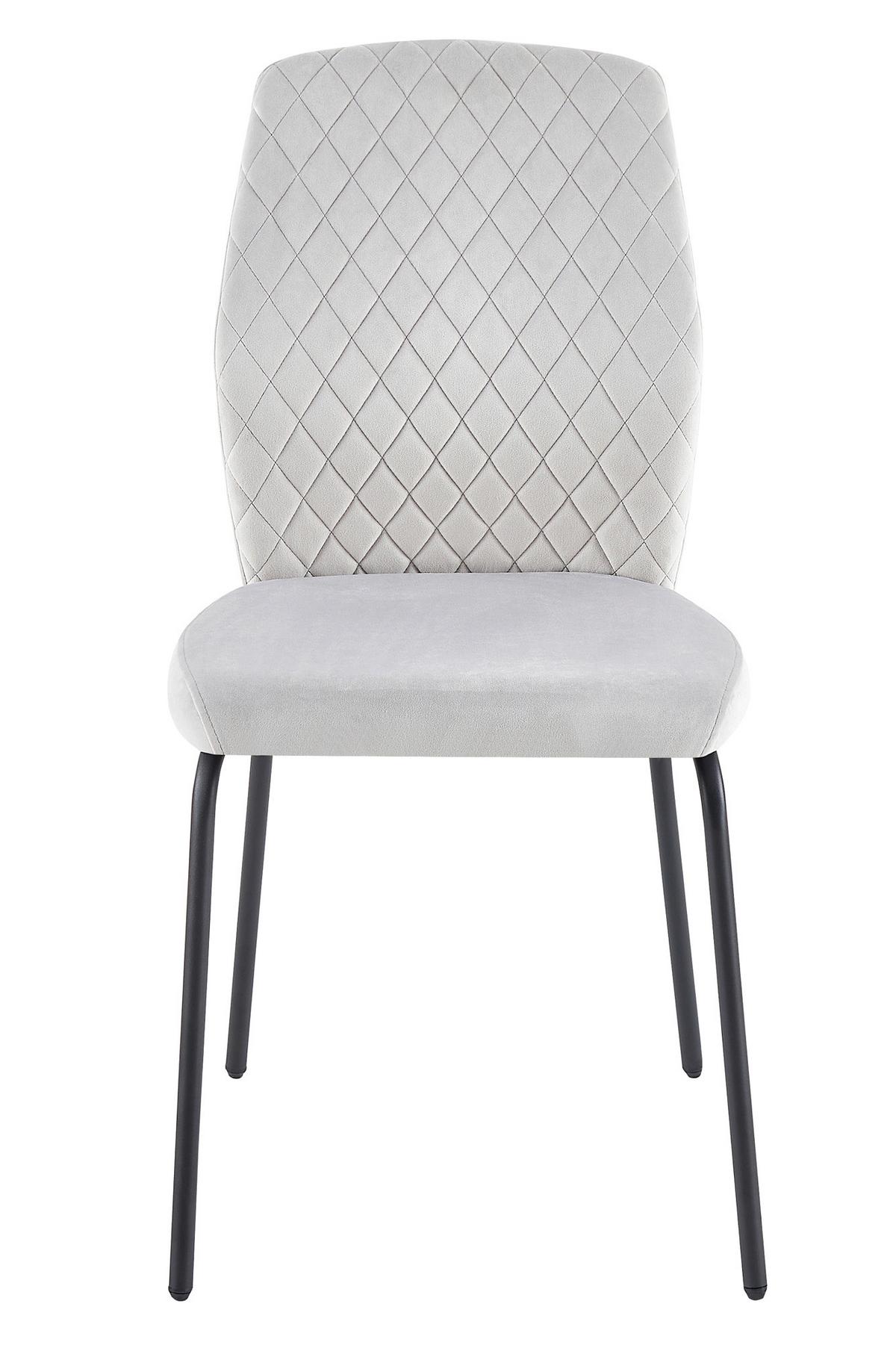 Stuhl-set Hellgrau B: 46,5 Cm - Hellgrau/Schwarz, MODERN, Textil/Metall (46,5/92/56,5cm) - Livetastic