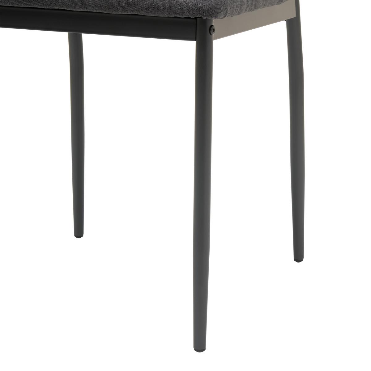 Vierfußstuhl Farina Webstoff Grau, B: 43 Cm - Dunkelgrau/Grau, KONVENTIONELL, Textil/Metall (43/93/54cm) - MID.YOU