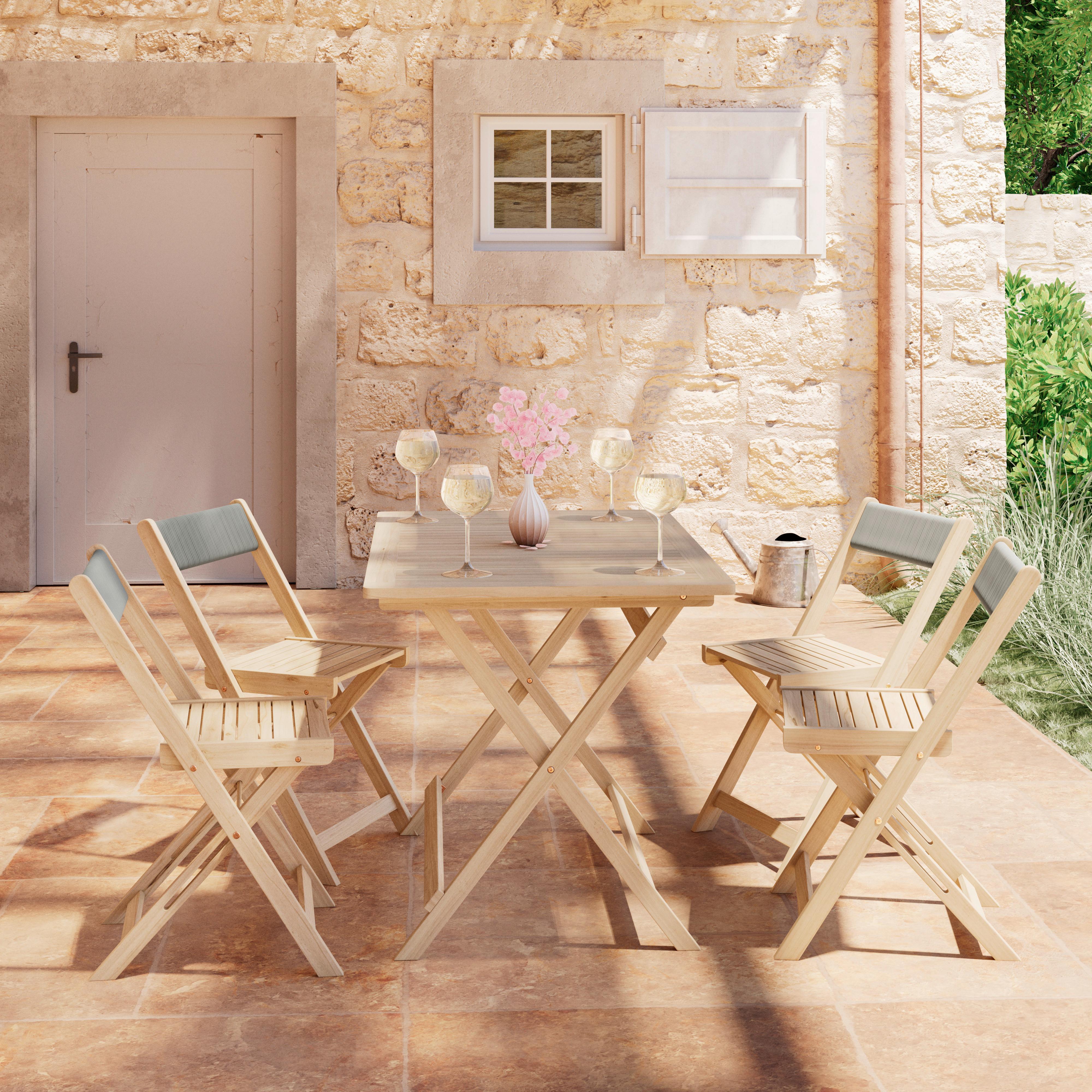 Balkonset Meran 5 Teilig - Akaziefarben, MODERN, Holz - James Wood