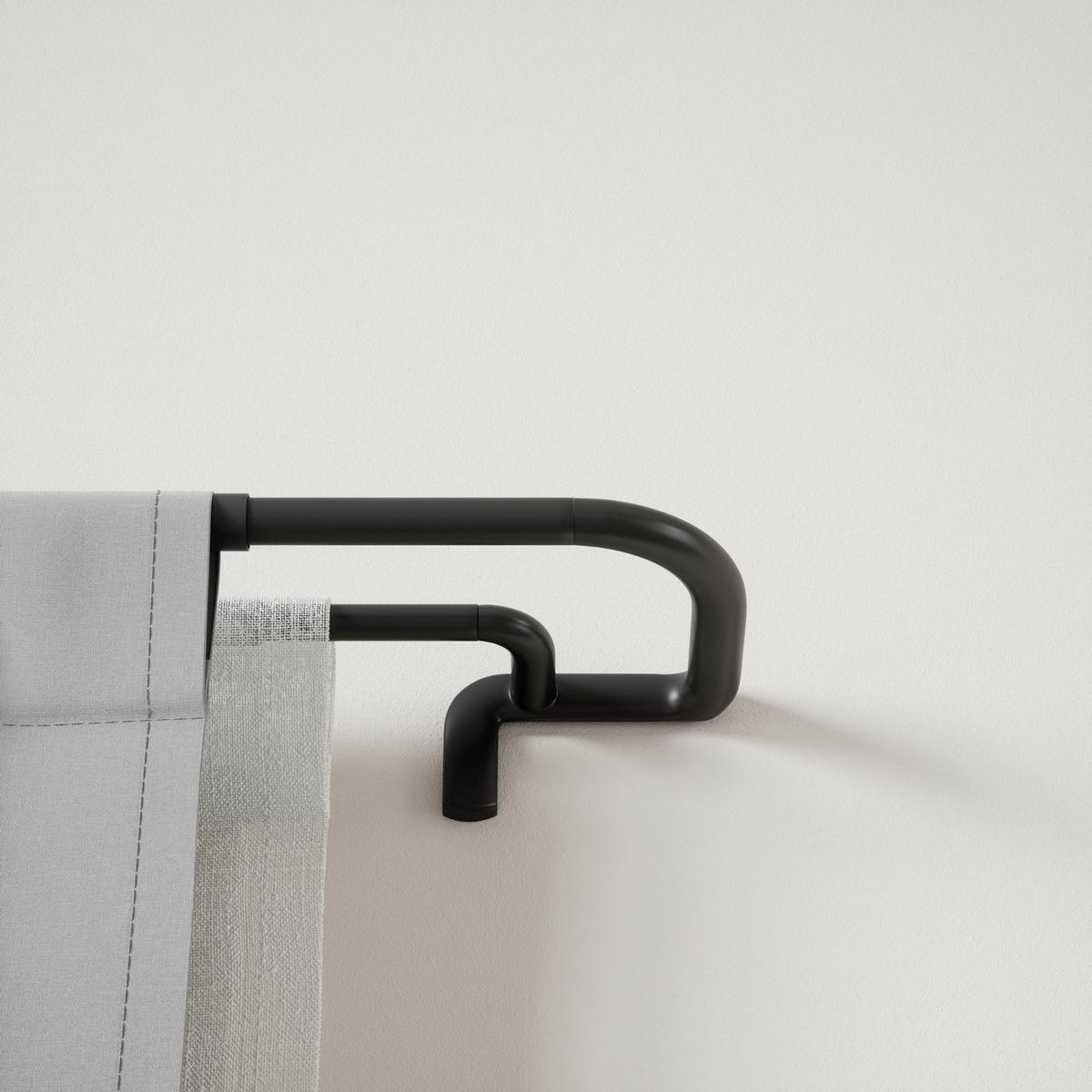 Vorhangstangenset Twilight Schwarz L: 76-213 cm - Schwarz, KONVENTIONELL, Kunststoff/Metall (76-213/12/5cm) - Umbra