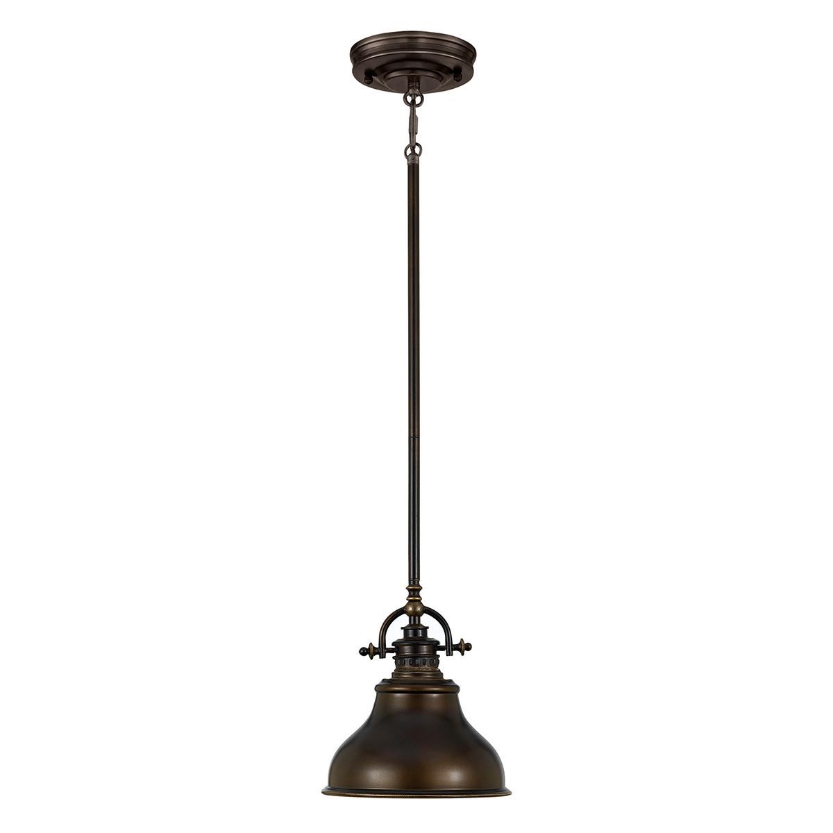 Hängeleuchte H: ca. 31,4 cm 1-Flammig Bronzefarben - Bronzefarben, Design, Glas/Metall (20.3/31.4cm) - Elstead Lighting