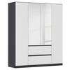 Drehtürenschrank Mainz Grau/Weiß B: 181 cm - Silberfarben/Weiß, Basics, Holzwerkstoff (181/210/54cm) - Rauch Möbel