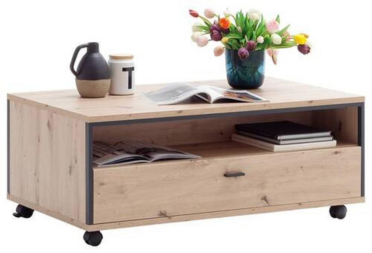 Couchtisch Buenos Aires Anthrazit/eichefarben - Eichefarben/Anthrazit, Design, Holzwerkstoff/Kunststoff (115/46/70cm) - MID.YOU