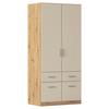 Kleiderschrank Celle Matt Champagner B: 91 Cm - Champagner/Eiche Artisan, Trend, Holzwerkstoff (91/197/54cm)