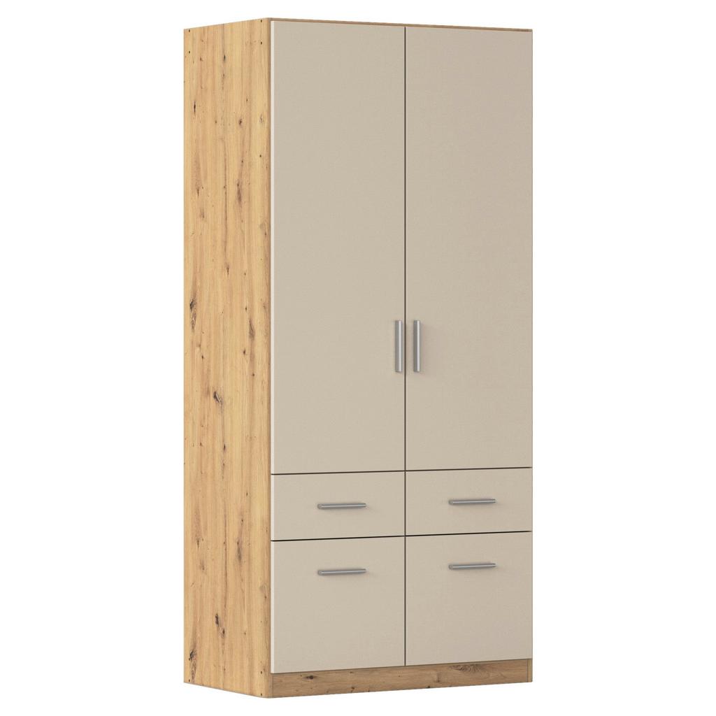 Drehtürenschrank Mit Schubladen 91 Cm Celle, Champagner/eiche