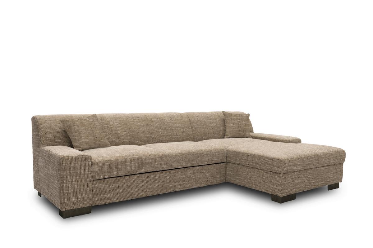 Ecksofa Mit Schlaffunktion Norma Braun/beige Webstoff - Wengefarben/Beige, Design, Textil (268/153cm) - MID.YOU