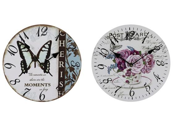 Wanduhr Senta - Blau/Lila, Basics, Holz/Papier (29cm) Wanduhr Senta - Blau/Lila, Basics, Holz/Papier (29cm)