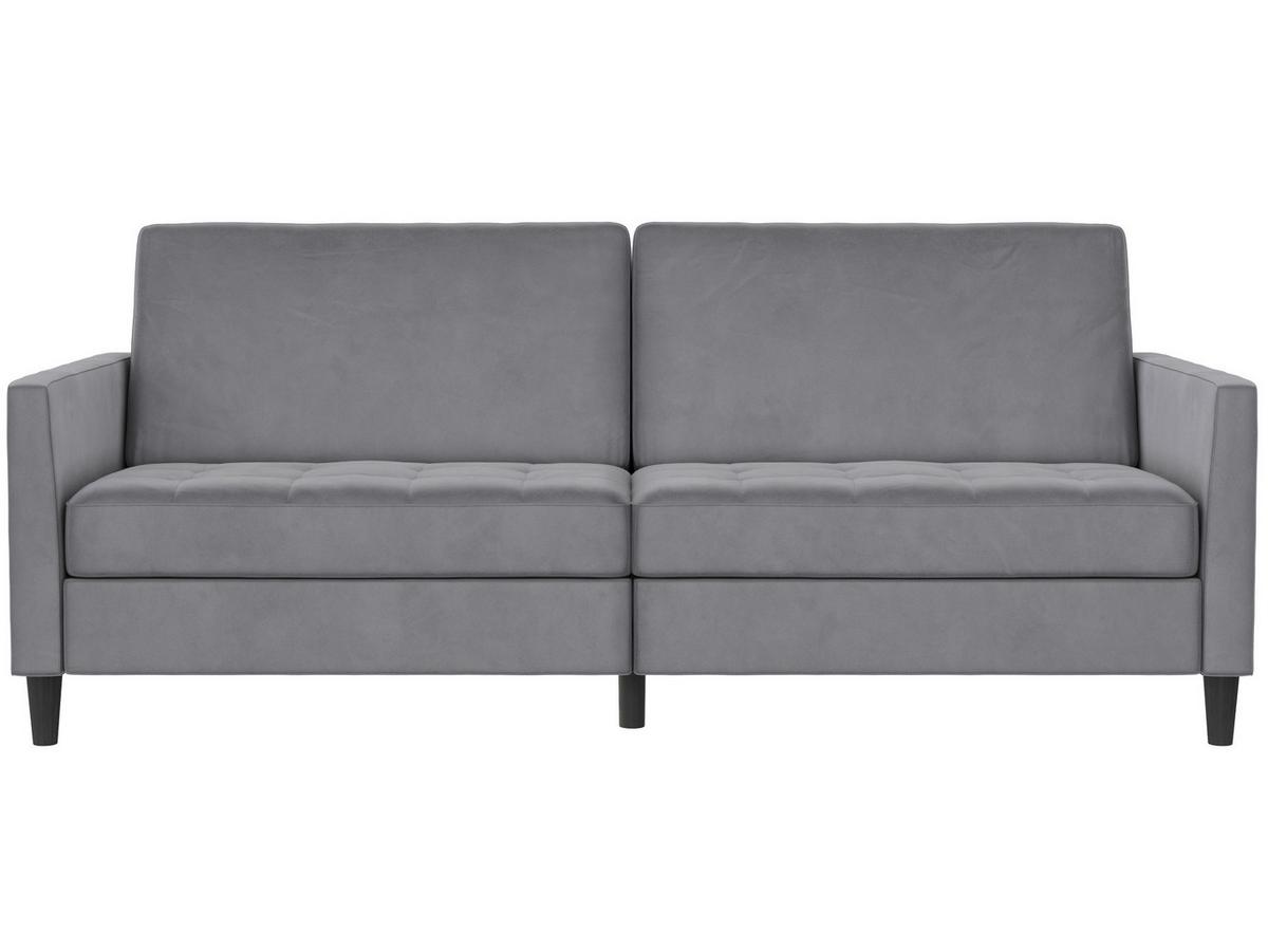 Schlafsofa Palermo Grau, mit Schlaffunktion - Schwarz/Grau, Basics, Textil (207/86cm) - Livetastic