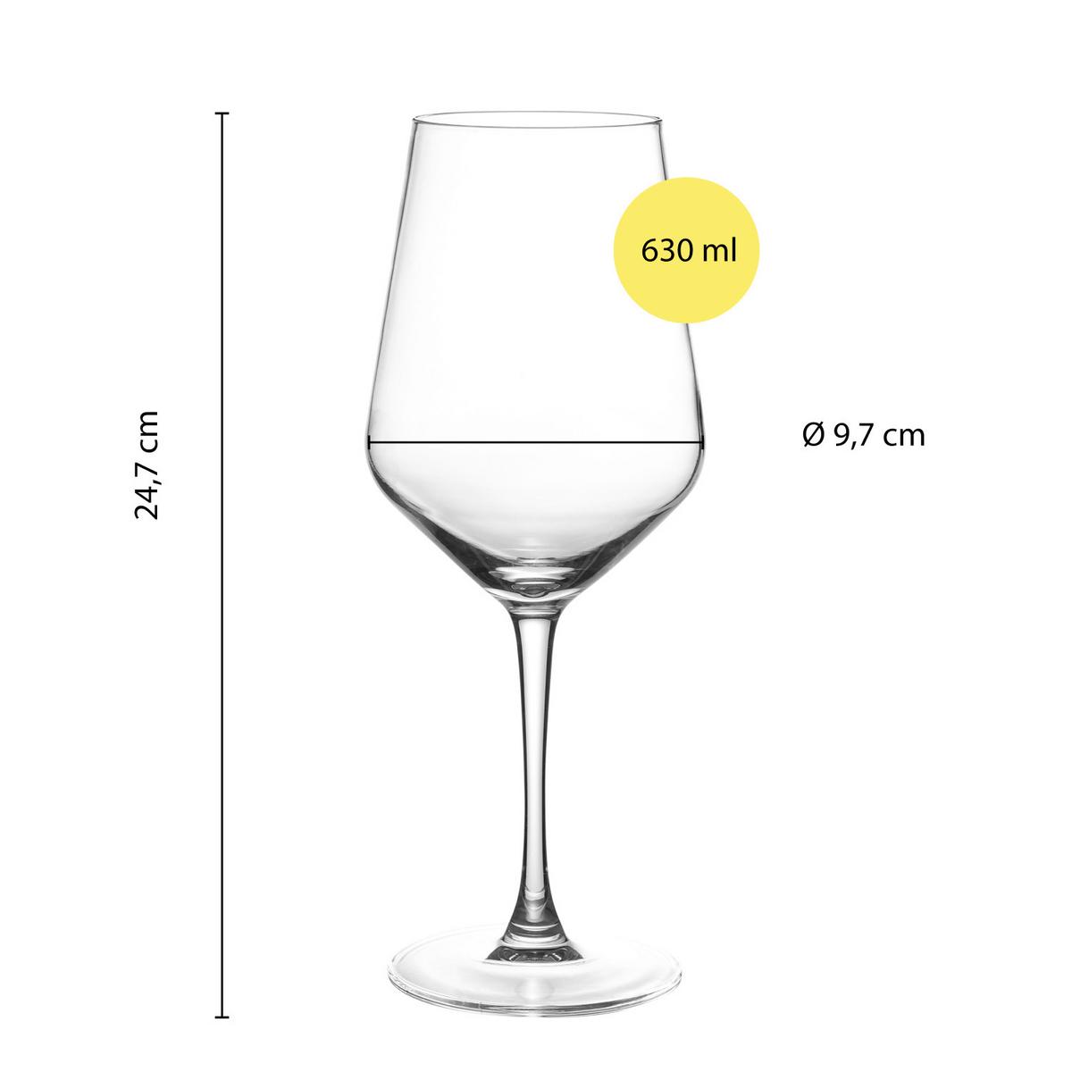 Pohárkészlet Rotweingläser, Ew-Tg-2893-Cb - áttetsző, Basics, üveg (9,7/24,7cm) - Echtwerk