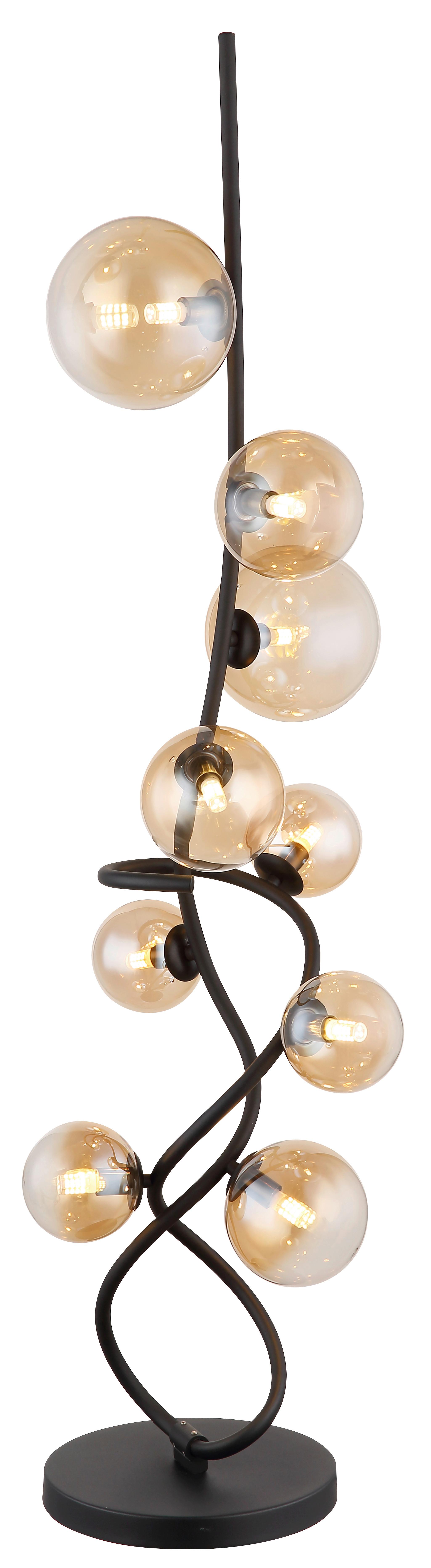 LED-Stehleuchte 56141-9s - Klar/Schwarz, Design, Glas/Kunststoff (33/122cm) - Globo