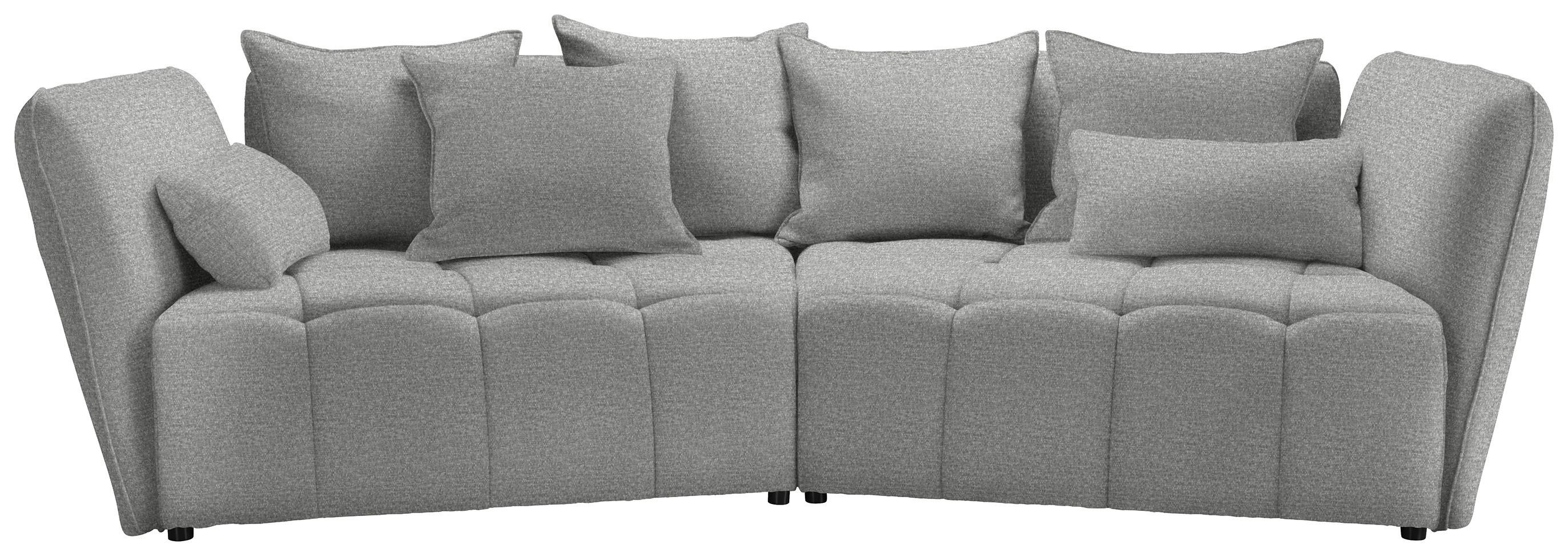 Boxspringová pohovka SOFI, svetlosivá - čierna/svetlosivá, Modern, textil (294/93/152cm) - Premium Living
