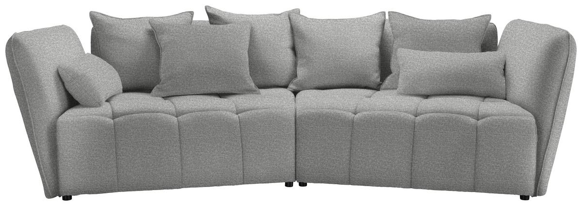 Boxspringová pohovka SOFI, svetlosivá - čierna/svetlosivá, Modern, textil (294/93/152cm) - Premium Living