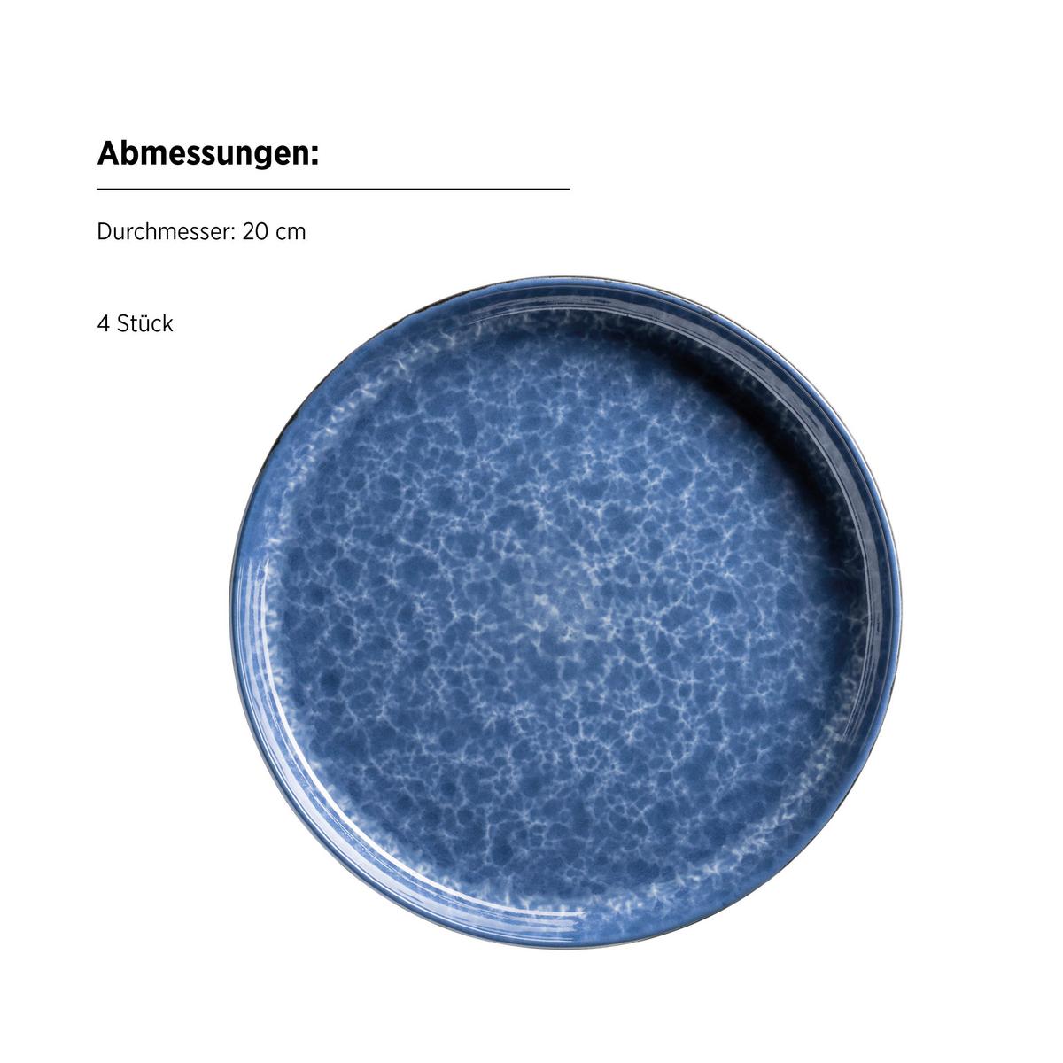 Kombiservice Flippa Steinzeug 4 Personen Geschirr Set - Blau, Trend, Keramik - Mäser