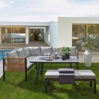 TERASOVÁ SEDACÍ SOUPRAVA LAURENZ - šedá/černá, Moderní, kov/textil (135/81/68cm) - Mömax