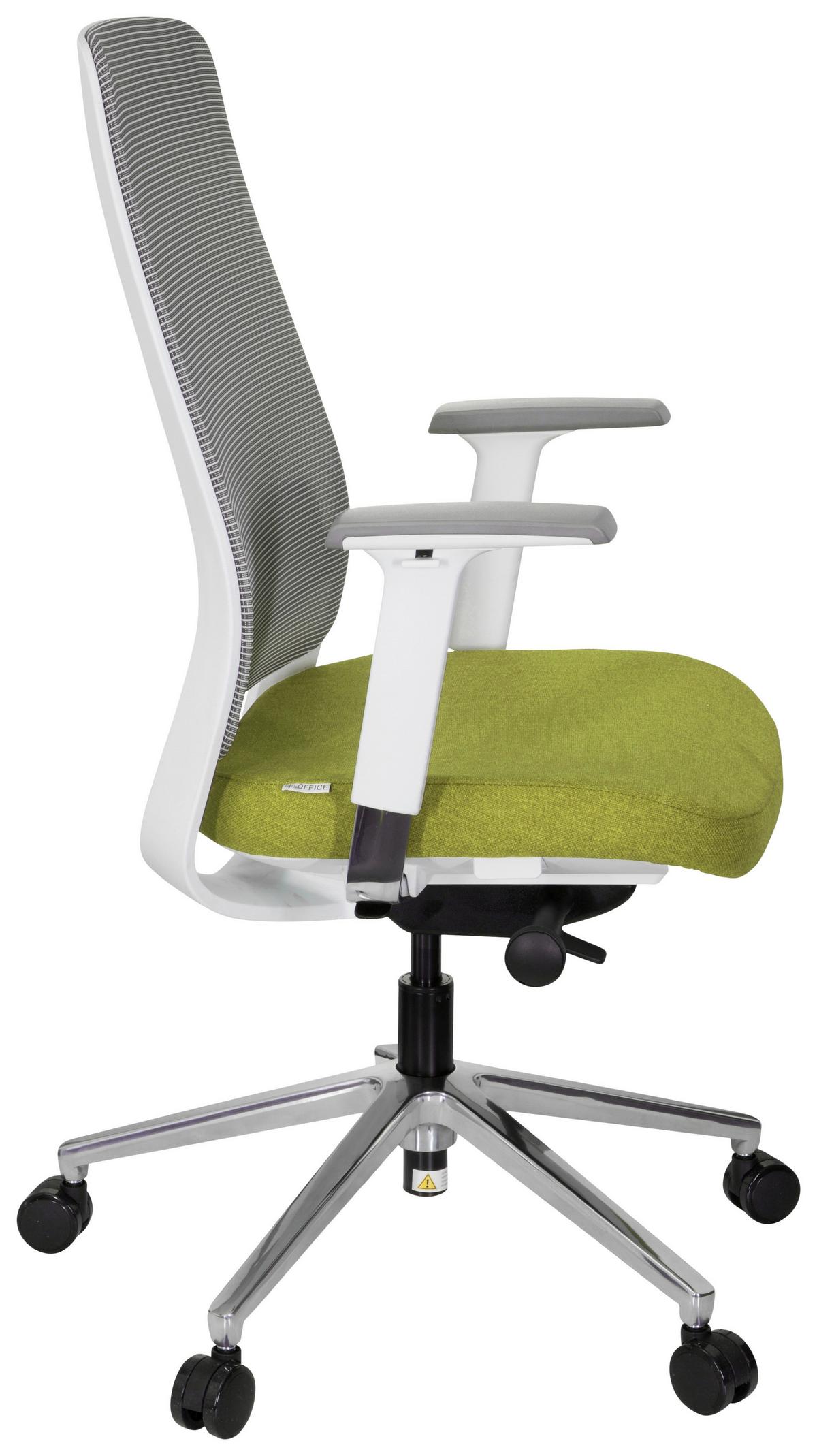 Drehstuhl Chiaro T2 White Grau/grün/weiß - Weiß/Grau, MODERN, Kunststoff/Textil (67/118/63cm) - MID.YOU