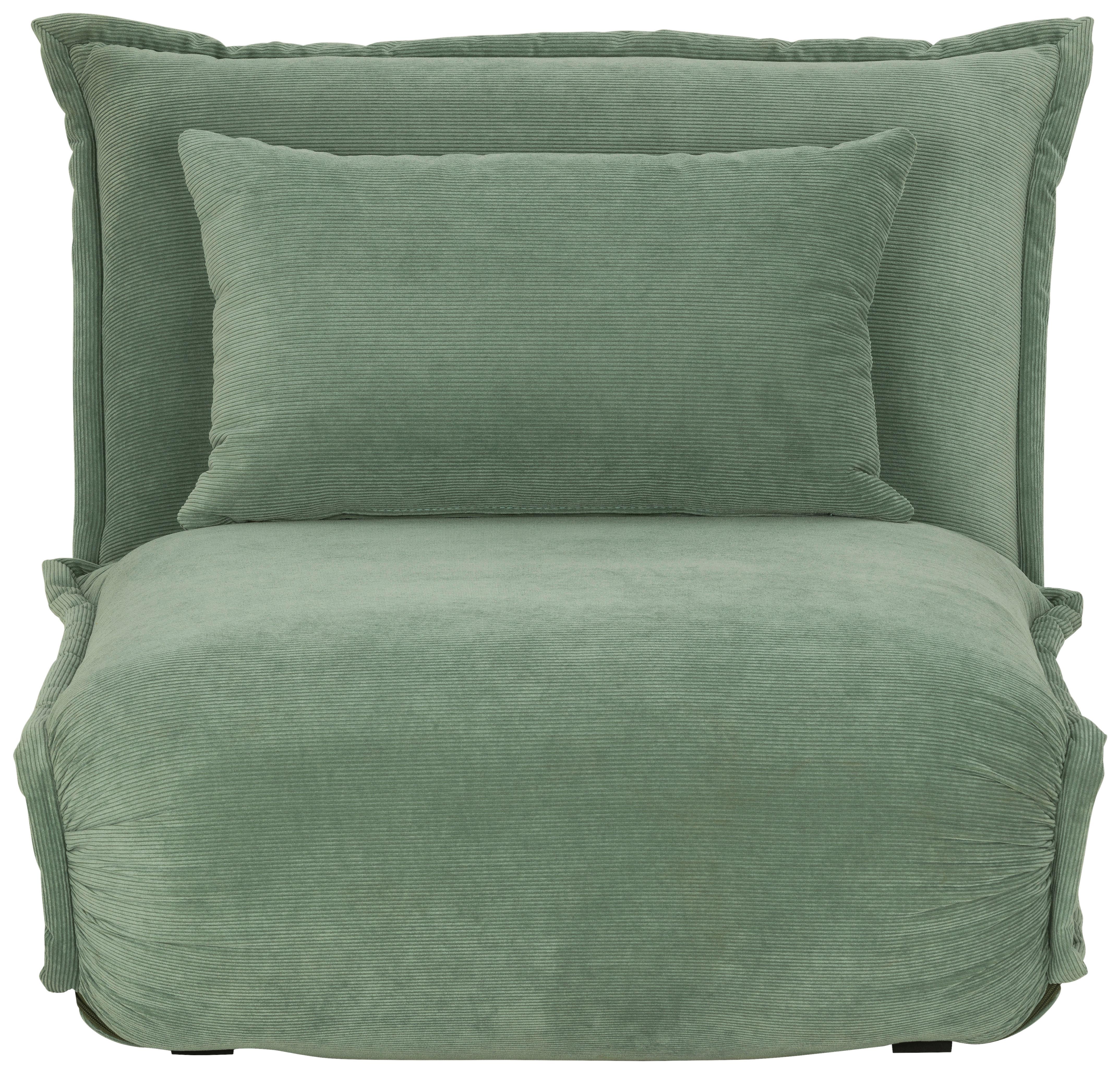 Schlafsessel Jan - Silberfarben/Grün, MODERN, Textil (77/73/87cm) - MID.YOU