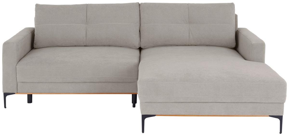 Rohová sedačka BERGAMO, pravá, béžová - černá/béžová, Moderní, kov/textil (238/162cm) - Ondega