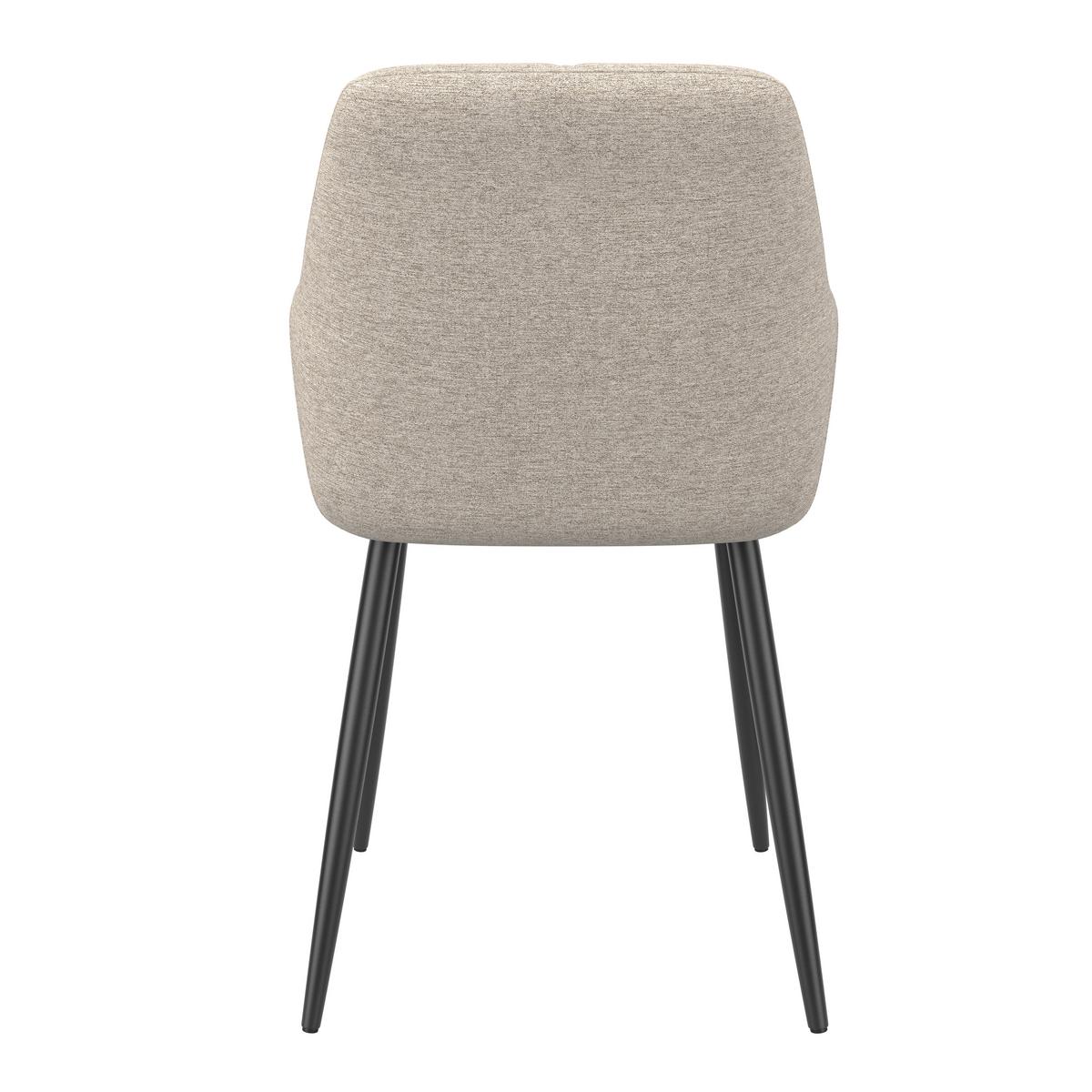 Armlehnstuhl Hardy Giga Webstoff beige, B: 57cm - Beige/Schwarz, MODERN, Textil/Metall (57/86/64cm)